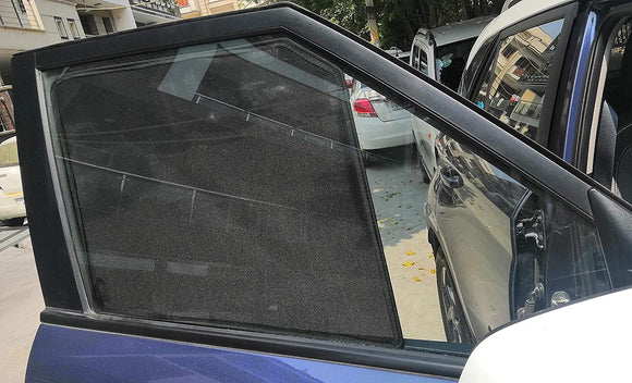 Side Window Non-Magnetic Sun Shades Compatible with Toyota Hyryder - Set of 4 pcs.