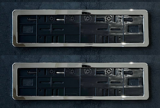 Chrome Car Number Plate Frame, Set of 2