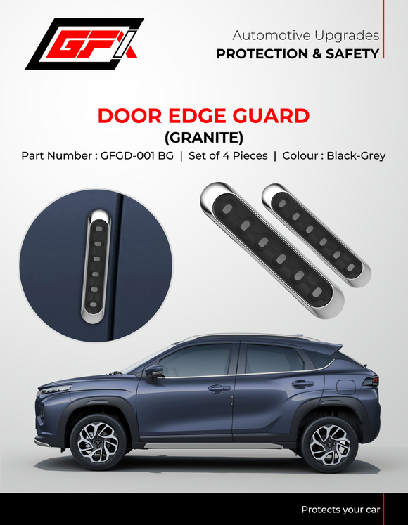 GFX Car Door Edge Guard Scratch Protector (4Pcs) Granite - Black/Grey