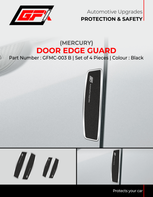 GFX Car Door Edge Guard Scratch Protector (4Pcs) Mercury Black
