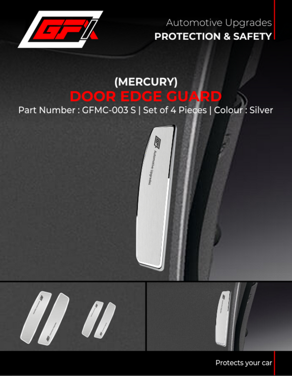GFX Car Door Edge Guard Scratch Protector (4Pcs) Mercury Silver