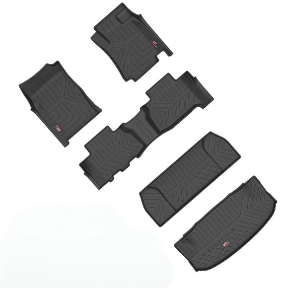GFX Car Floor Mats Premium Life Long Foot Mats & GFX Trunk Mats Compatible with Mahindra Scorpio N 2022 (Black), Manual Transmission