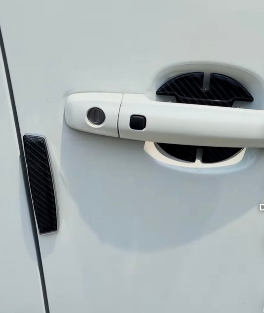 GFX Scratch Resistant Door Handle PU Finger Guard & Finger Guard, Universal - Set of 8 Pcs (Carbon Finish)