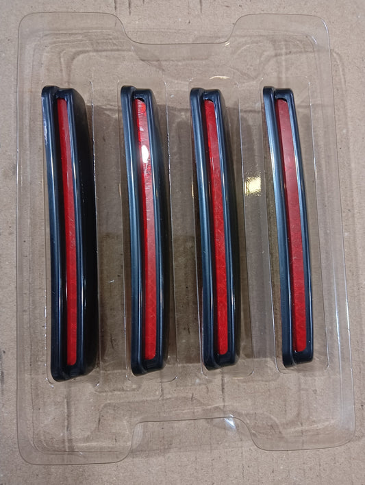 Black & Red Reflective Car Door Edge Guard Scratch Protector (4Pcs)