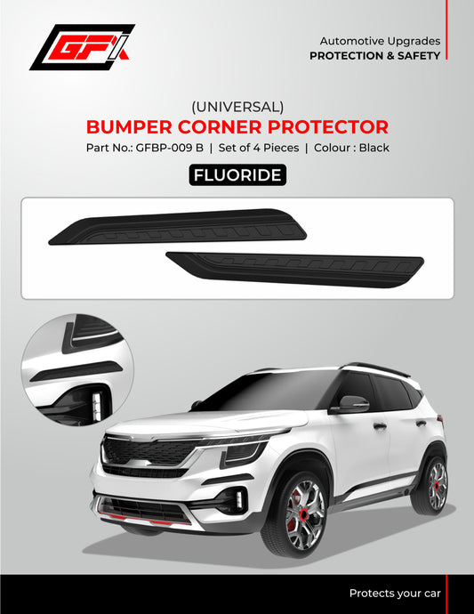 GFX Fluoride Bumper Corner Protector (Universal) - Set of 4, Black