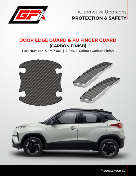 GFX Scratch Resistant Door Handle PU Finger Guard & Finger Guard, Universal - Set of 8 Pcs (Carbon Finish)