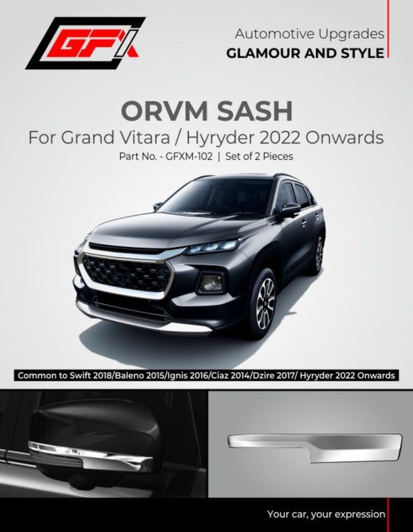 GFX ORVM Sash Compatible with Grand Vitara 2022 Onwards - Set of 2 Pcs.