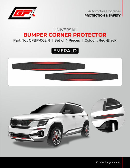 GFX Emerald Bumper Corner Protector (Universal) - Set of 4, Black & Red