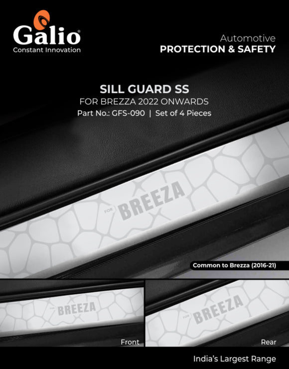 Galio Sill Guard Compatible With Maruti Suzuki Brezza 2022 Onwards - Set of 4 Pcs.