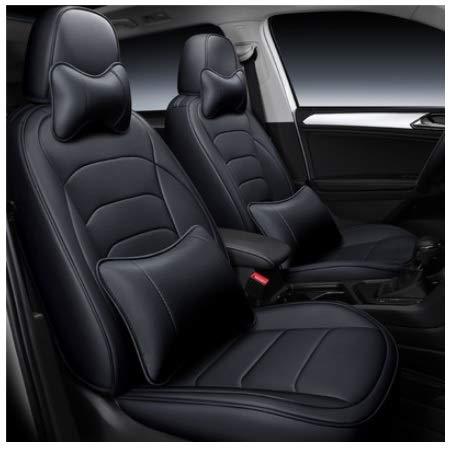 Leatherette Custom Fit Front and Rear Car Seat Covers Compatible with Ford Figo (2015-2020), (Black)