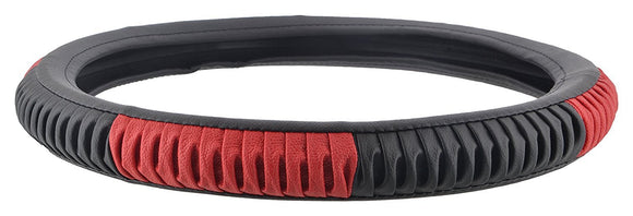 EleganceGrip Anti-Slip Car Steering Wheel Cover Compatible with Chevrolet Enjoy, (Black/Red)