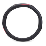ExtraGripWave Anti-Slip Car Steering Wheel Cover Compatible with Renault Scala, (Black/Red)