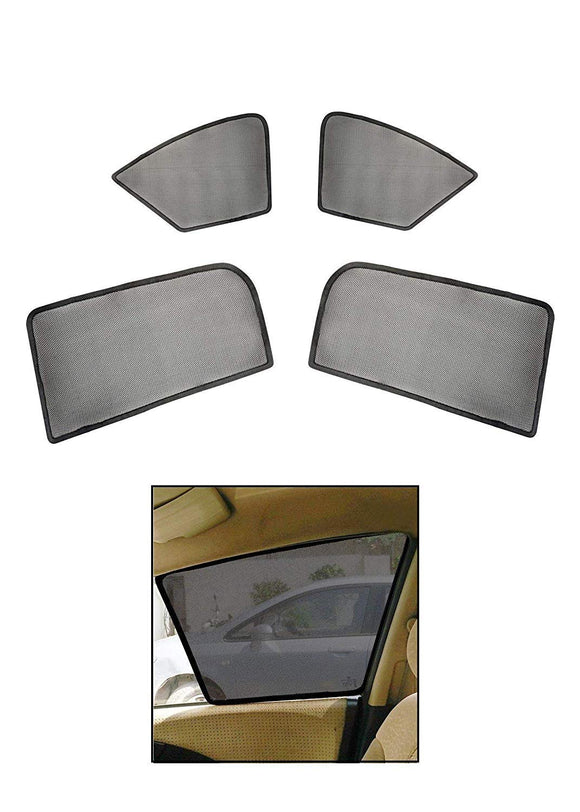 Car Side Window Magnetic Sun Shades/Curtains with Side Rear View Mirror Visibility Compatible with Ford Figo Aspire, Set of 4