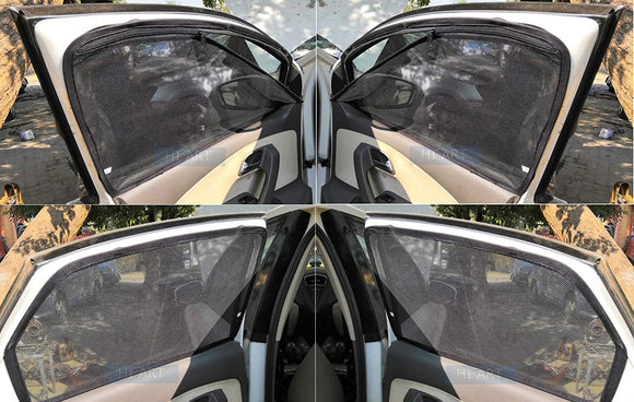 Hi Art Magnetic Side Window Zipper Sun Shade Compatible with Maruti Swift Dzire (2013-2016), Set Of 4