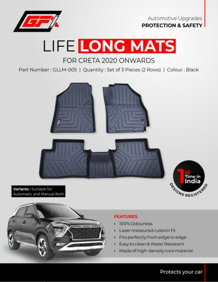 GFX Premium Life Long Car Floor Mat Compatible with Creta 2020