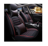 Hi Art Leatherette Custom Fit Front and Rear Car Seat Covers Compatible with Honda Elevate 2023 Onwards, (Black/Red)