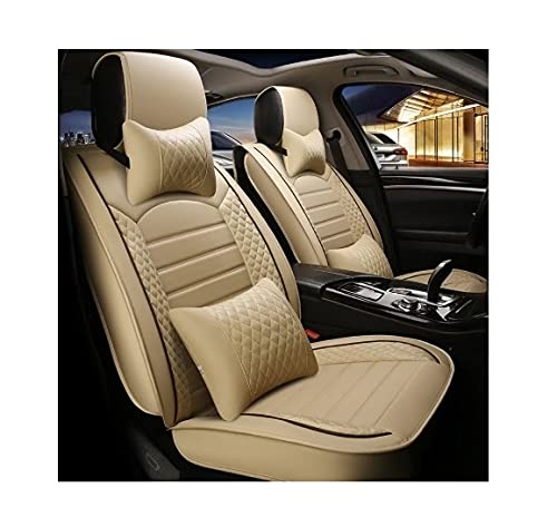 Hi Art Leatherette Custom Fit Front and Rear Car Seat Covers Compatible with Honda Elevate 2023 Onwards, (Beige/Black)