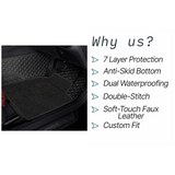 Hi Art PVC, Faux Leather, Nylon 7D Car Floor Mats Compatible with TATA Harrier EV 2025 Onwards (All Black)
