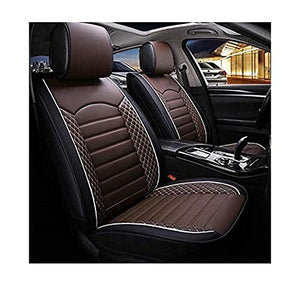 Hi Art Leatherette Custom Fit Front and Rear Car Seat Covers Compatible with Honda Elevate 2023 Onwards, (Black/Coffee)