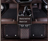 PVC, Faux Leather, Nylon 7D Car Floor Mats Compatible with Toyota Hyryder, (Black-Red)