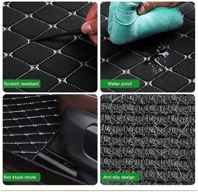 PVC, Faux Leather, Nylon 7D Car Floor Mats Compatible with TATA Punch EV  2023 Onwards, (Black)