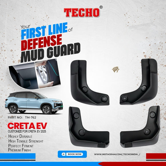 Techo Mud Guards Compatible With Hyundai Creta EV 2025 - Set Of 4