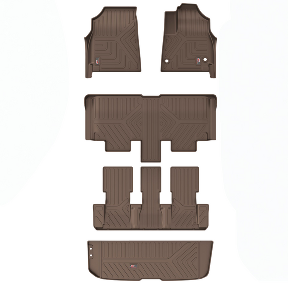 GFX Trunk and Floor Life Long Foot Mats Compatible with Toyota Innova Hycross 2023 Onwards (TAN), TPV