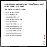 QPOMax All Weather Life Time Mats Compatible with Mahindra 3XO (Automatic), Black