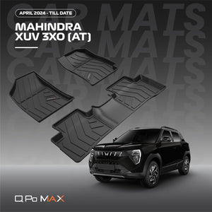 QPOMax All Weather Life Time Mats Compatible with Mahindra 3XO (Automatic), Black