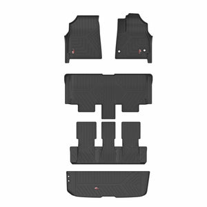 GFX Trunk and Floor Life Long Foot Mats Compatible with Toyota Innova Hycross 2023 Onwards (Black), TPV