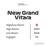 QPO GLO 150 W LED Light Compatible with Maruti Suzuki Grand Vitara, Set of 2