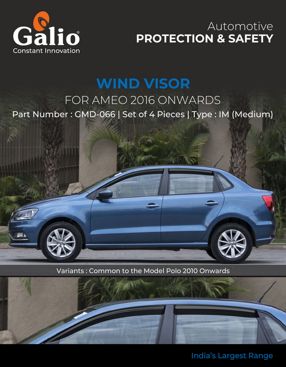 Galio Wind Visor For Volkswagen Ameo - Set of 4 Pcs.