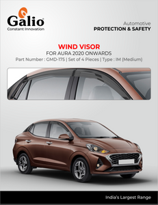 Galio Wind Visor For Hyundai Aura 2020 Onwards - Set of 4 Pcs.