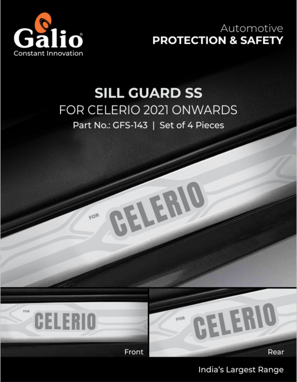 Galio Sill Guard Compatible With Maruti Suzuki Celerio 2021 Onwards - Set of 4 Pcs.