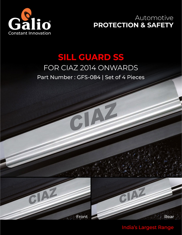 Galio Sill Guard Compatible With Maruti Suzuki Ciaz - Set of 4 Pcs.