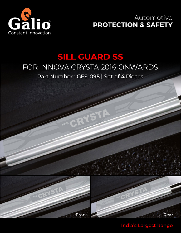 Galio Sill Guard Compatible With Toyota Innova Crysta 2016 Onwards - Set of 4 Pcs.