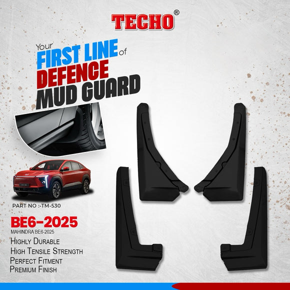 Techo Mud Guards Compatible With Mahindra BE 6 - Set Of 4