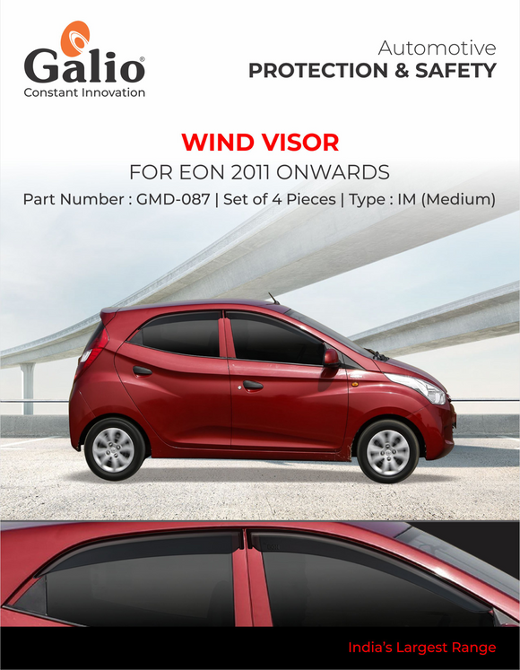 Galio Wind Visor For Hyundai Eon - Set of 4 Pcs.