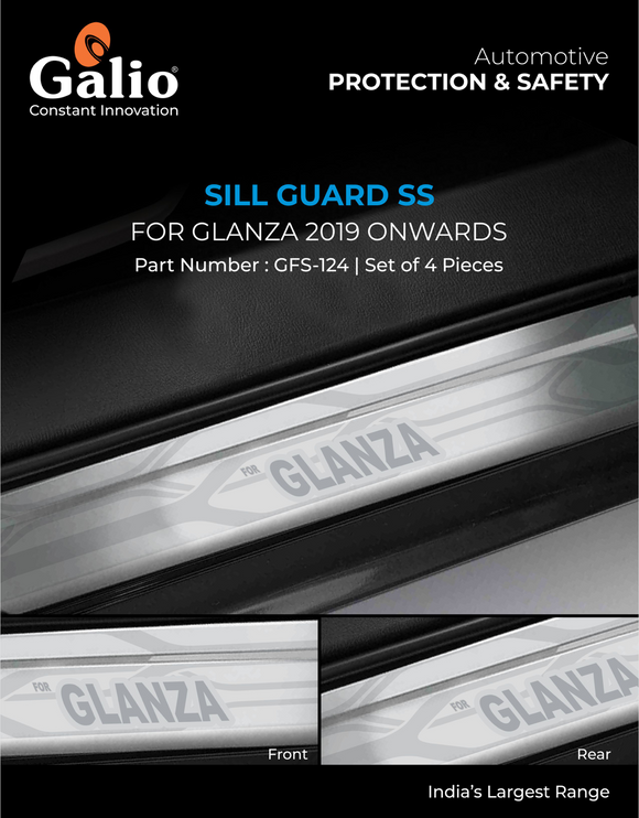 Galio Sill Guard Compatible With Toyota Glanza 2019 Onwards - Set of 4 Pcs.