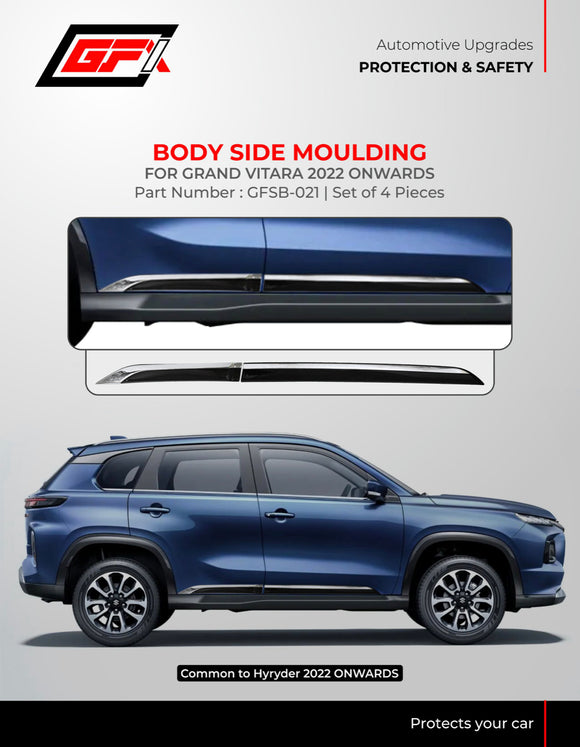 GFX Body Side Moulding Compatible With Maruti Suzuki Grand Vitara 2022 Onwards - Set of 4 pcs.