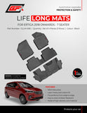 GFX Car Floor Mats Premium Life Long Foot Mats Compatible with Maruti Suzuki Ertiga 2018 Onwards, Black