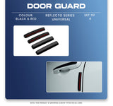 Black & Red Reflective Car Door Edge Guard Scratch Protector (4Pcs)