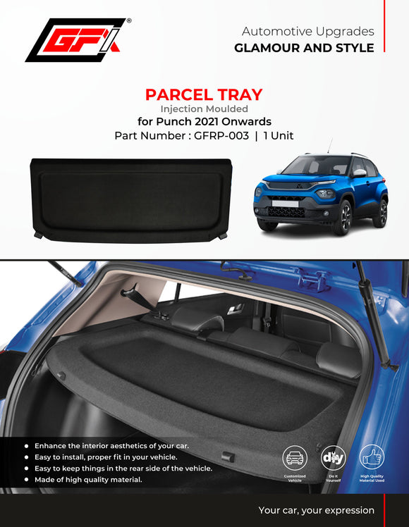 GFX Injection Moulded Parcel Tray Compatible With TATA Punch 2021 Onwards, 1 Unit
