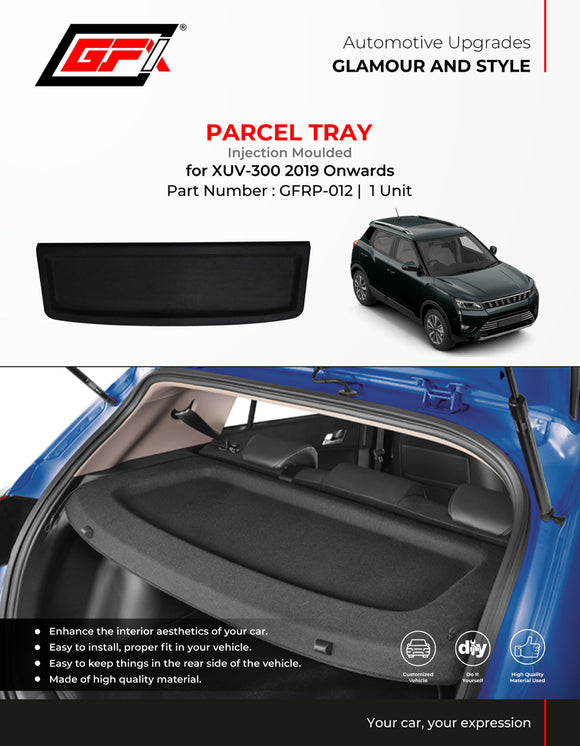 GFX Injection Moulded Parcel Tray Compatible With Mahindra XUV 300 (2019-2024), 1 Unit