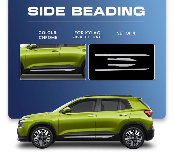 Chrome Body Side Cladding Compatible With Skoda Kylaq - Set of 4 pcs.