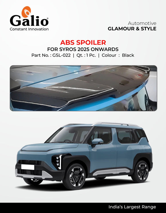 Galio ABS Spolier Compatible With Kia Syros 2025 Onwards, Black