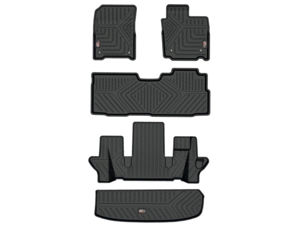 GFX Trunk and Floor Life Long Foot Mats Compatible with MG Hector Plus 2020 Onwards (Black), TPV