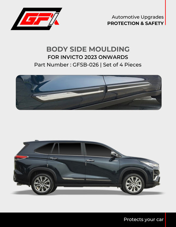 GFX Body Side Moulding Compatible With Maruti Suzuki Invicto 2023 Onwards - Set of 4 pcs.