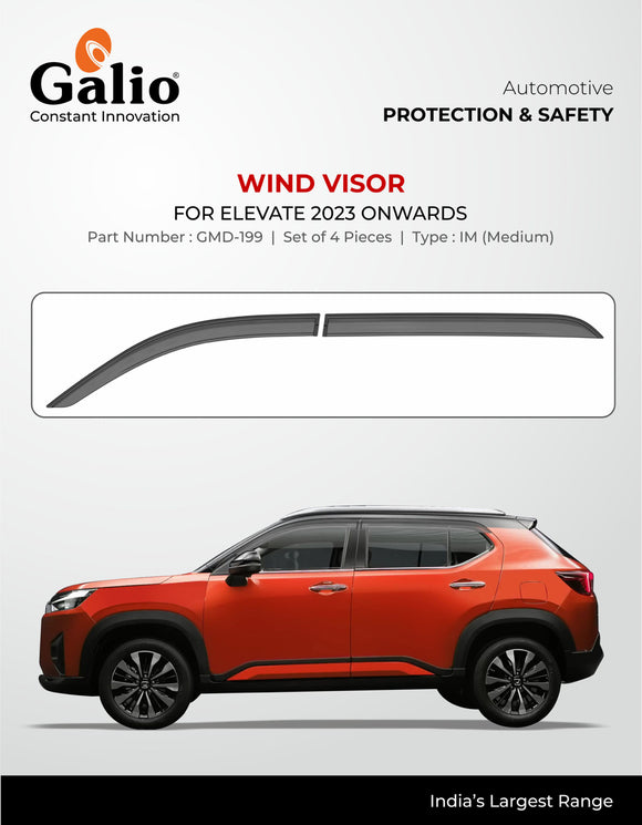 Galio Wind Visor For Honda Elevate 2023 Owwards - Set of 4 Pcs.