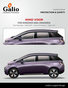 Galio Black Wind Visor For MG Windsor - Set of 4 Pcs.